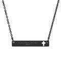 Cutout Cross Bar Necklace -- Psalm 23:1