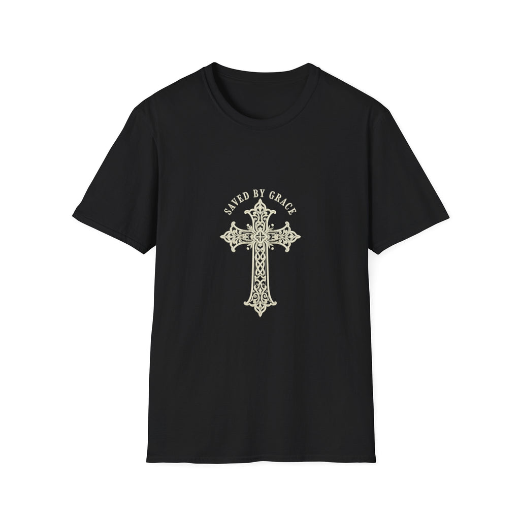 Saved By Grace Cross T‑Shirt — Christian Faith Graphic Tee
