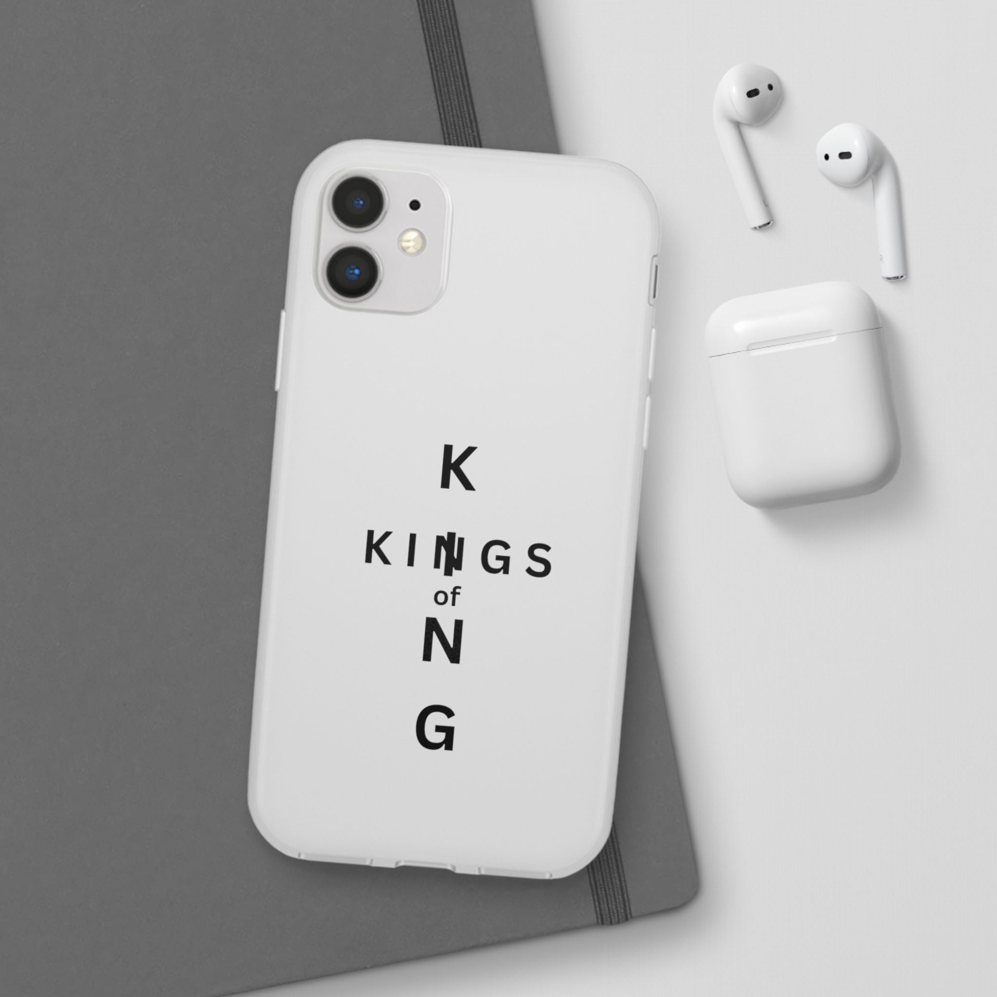 Flexi Phone Case — Minimal "Kings of King" Vertical Text Protective Cover