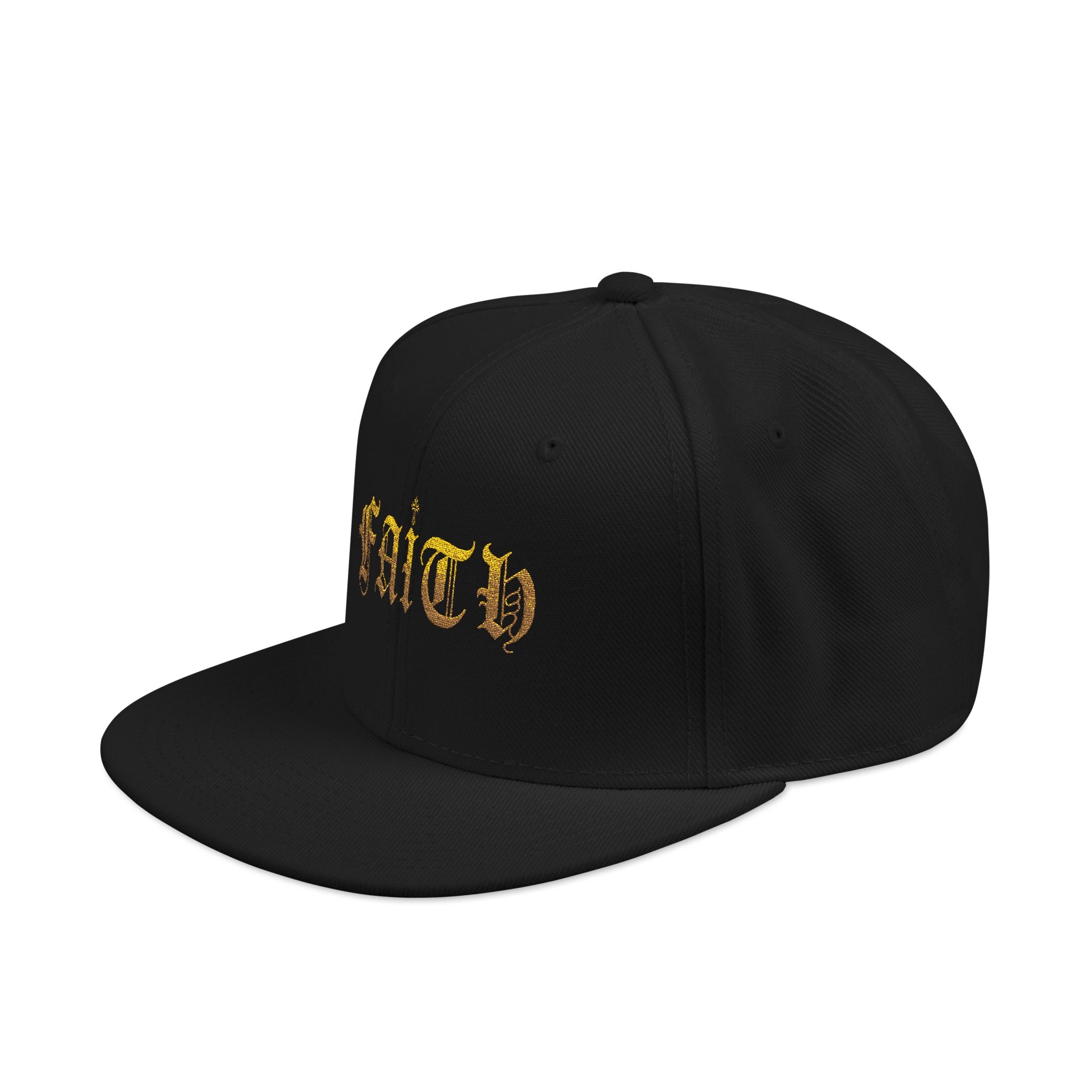 Embroidered 'Faith' Gothic Flame Snapback Hat