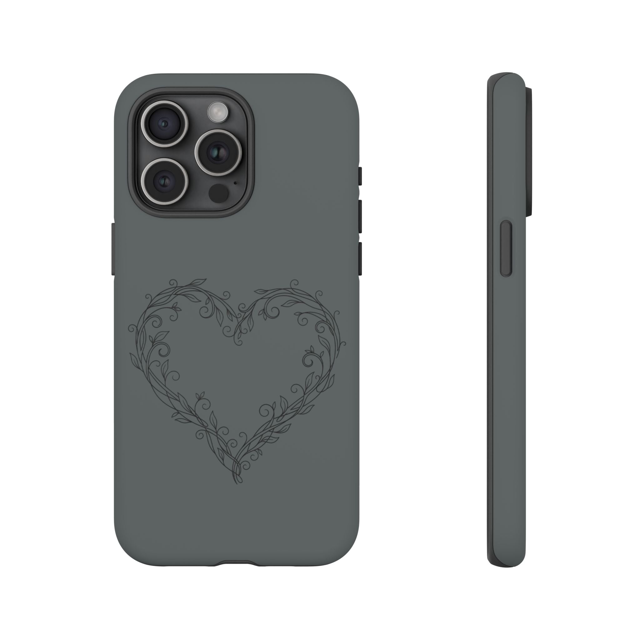 Floral Vine Heart Tough Phone Case — Slim Protective iPhone Cover