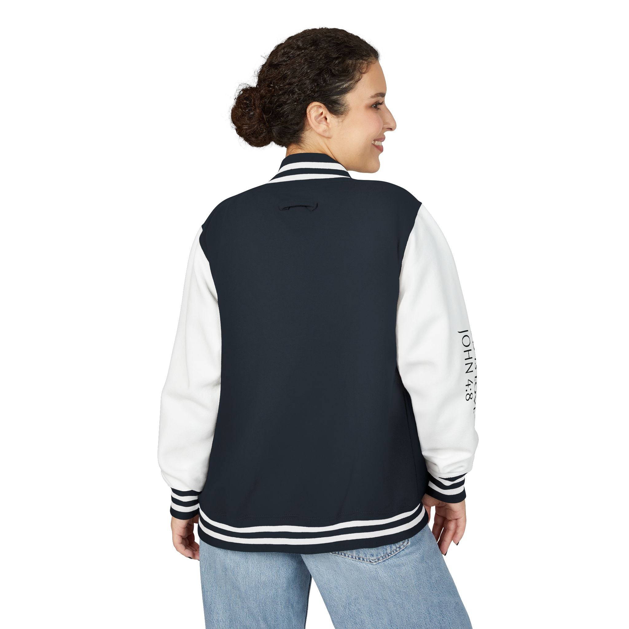 Black & White Letterman Jacket with Gold Sunflower Crest