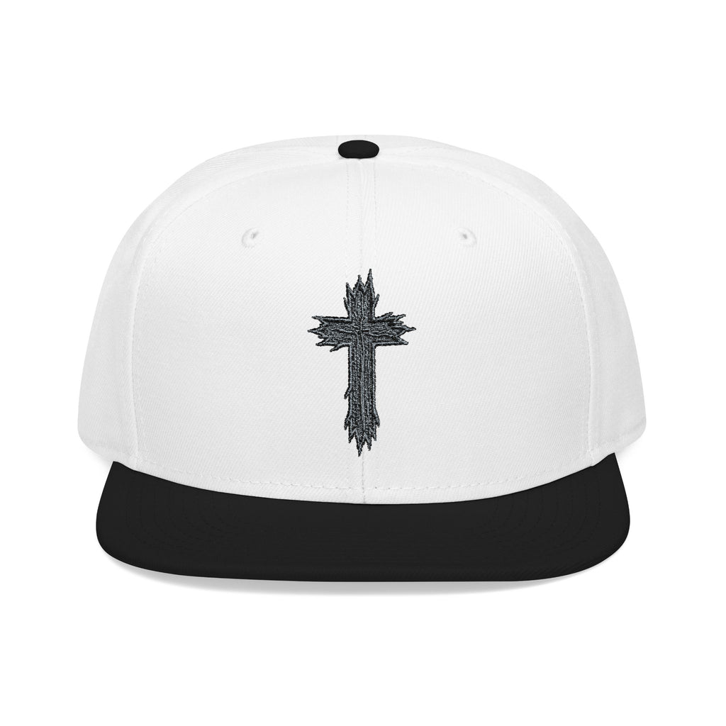 Embroidered  Rugged Distressed Cross Snapback Hat