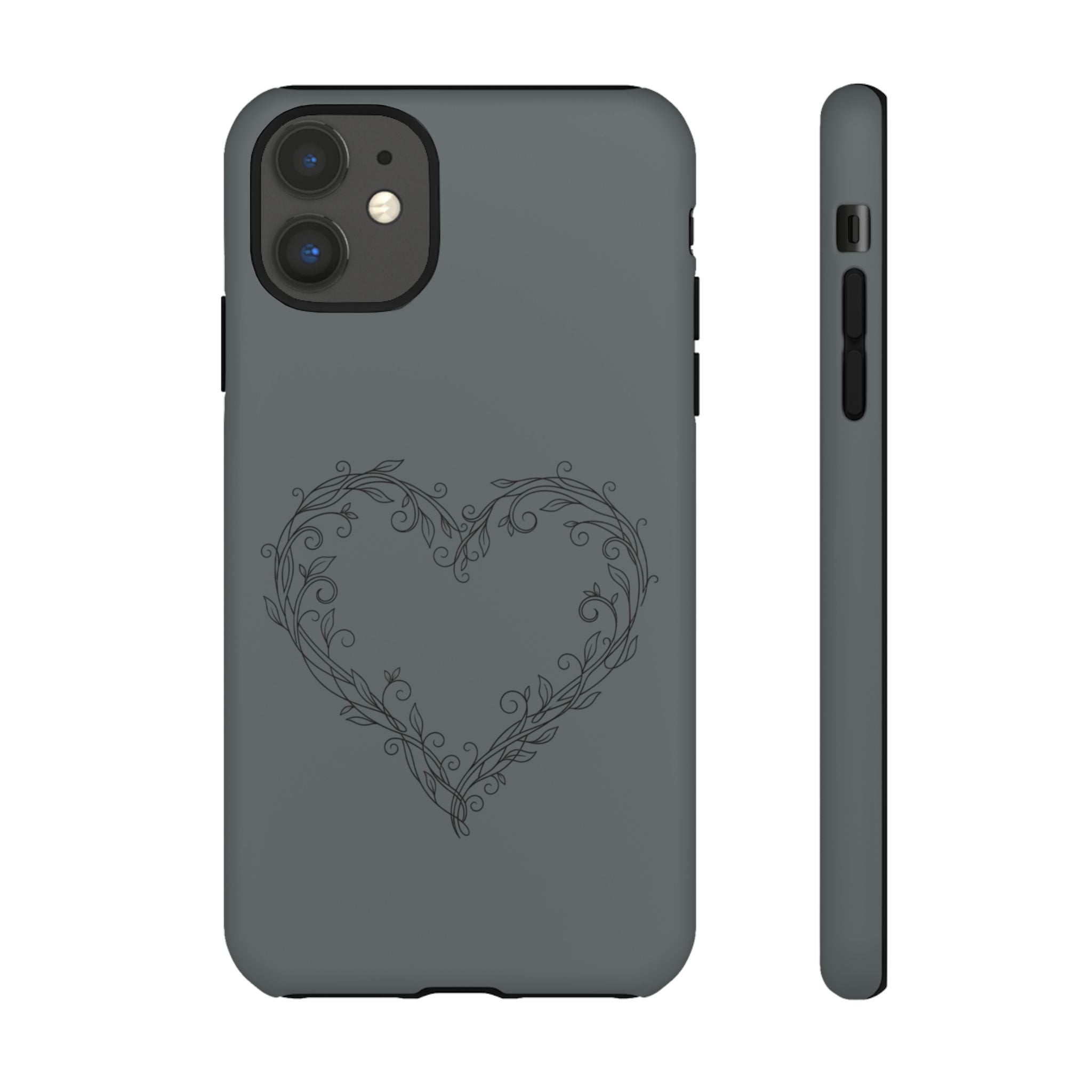 Floral Vine Heart Tough Phone Case — Slim Protective iPhone Cover