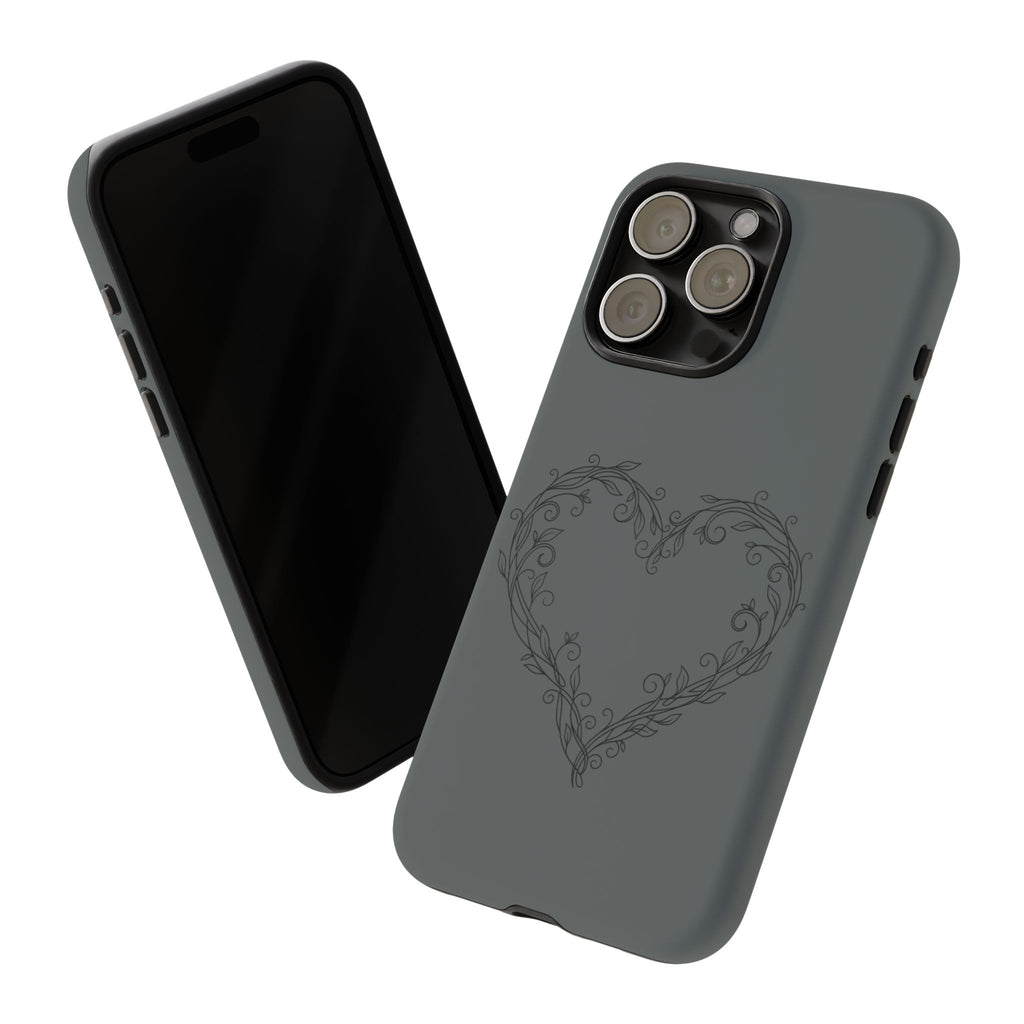 Floral Vine Heart Tough Phone Case — Slim Protective iPhone Cover