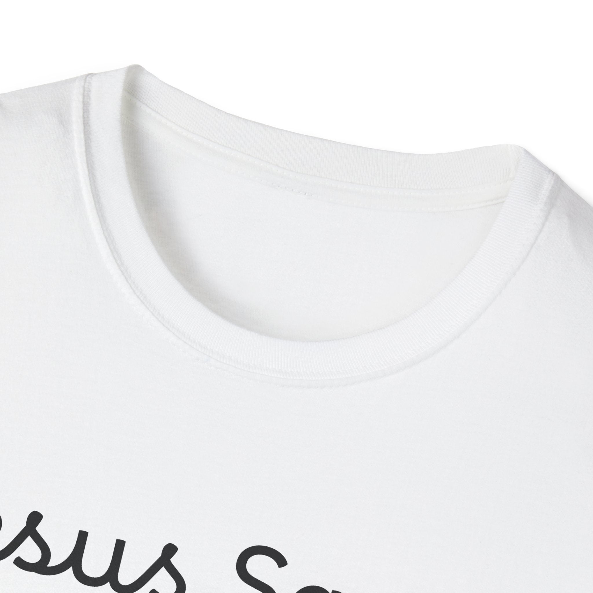 Jesus Saves T-Shirt — Minimal Script Christian Faith Tee