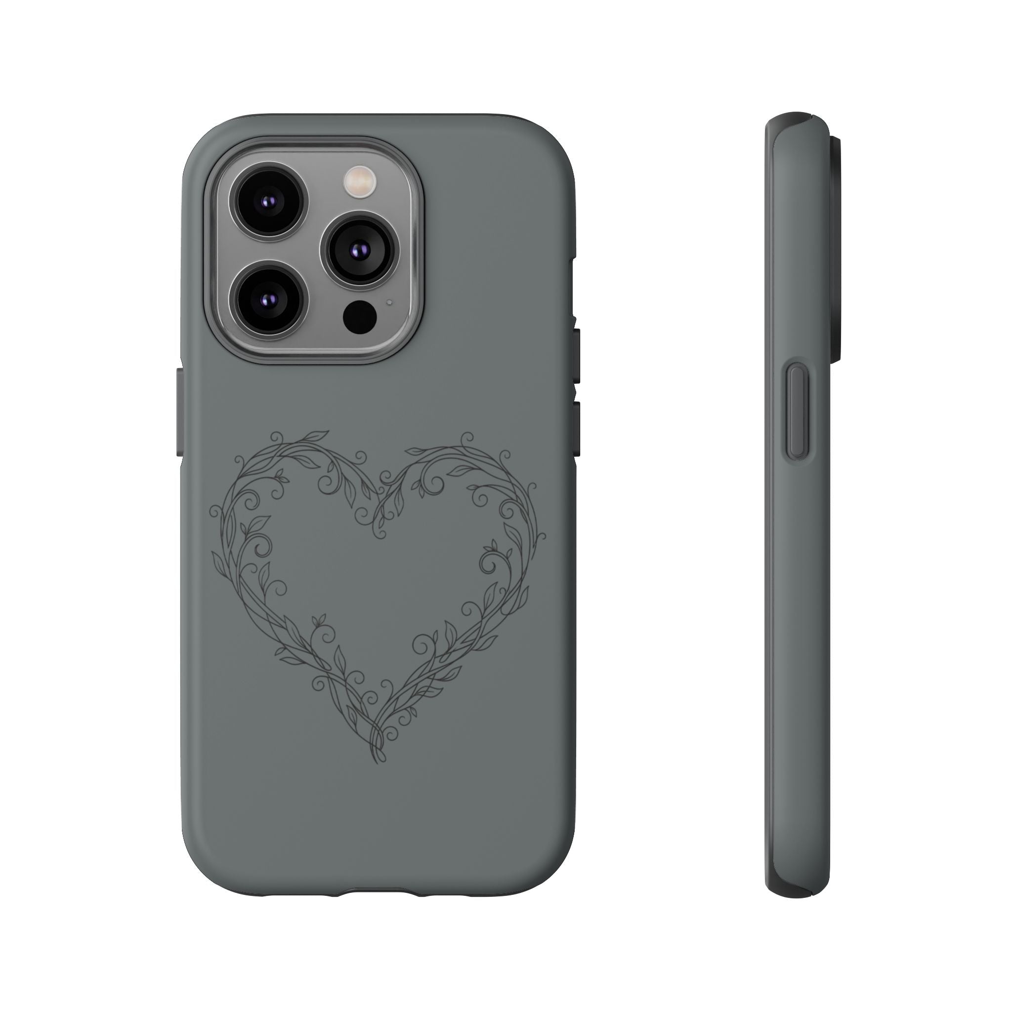 Floral Vine Heart Tough Phone Case — Slim Protective iPhone Cover