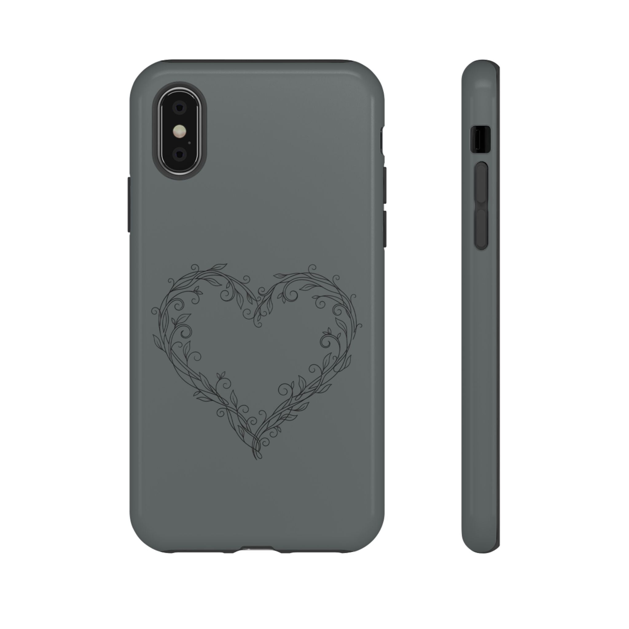 Floral Vine Heart Tough Phone Case — Slim Protective iPhone Cover