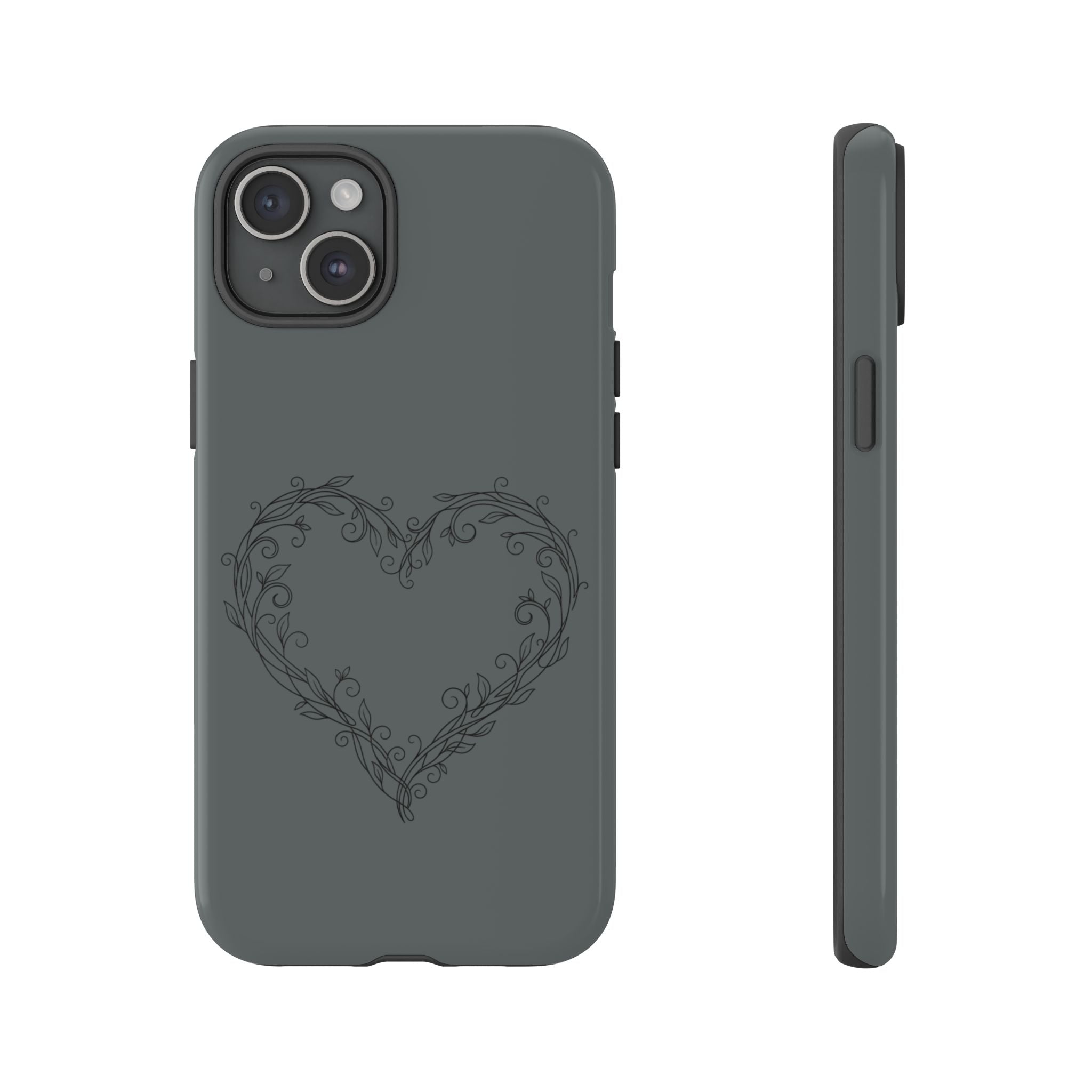 Floral Vine Heart Tough Phone Case — Slim Protective iPhone Cover