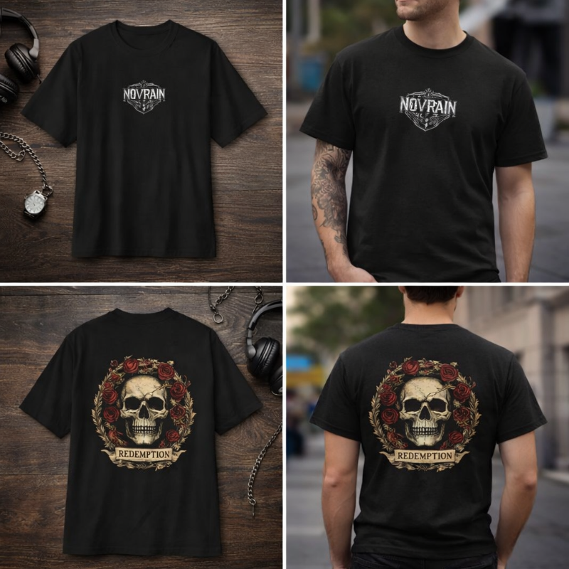 Skull & Roses Tee — "Redemption" Oversized Boxy T‑Shirt