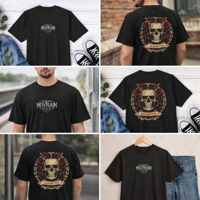 Skull & Roses Tee — "Redemption" Oversized Boxy T‑Shirt