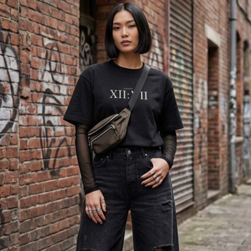 Boxy Tee — Revelations XII:VII Front with Raphael Inspired Illustration Back