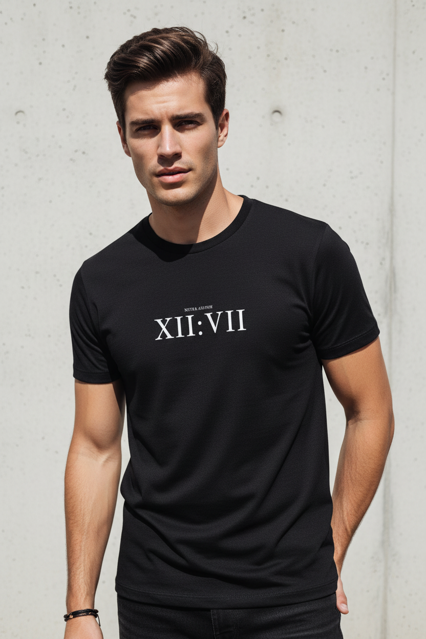 Revelations XII:VII Tee — Raphael Inspired Graphic Black T-Shirt