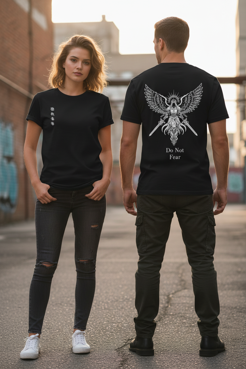 Angel Warrior T-Shirt — 'Do Not Fear' Japanese Graphic Tee