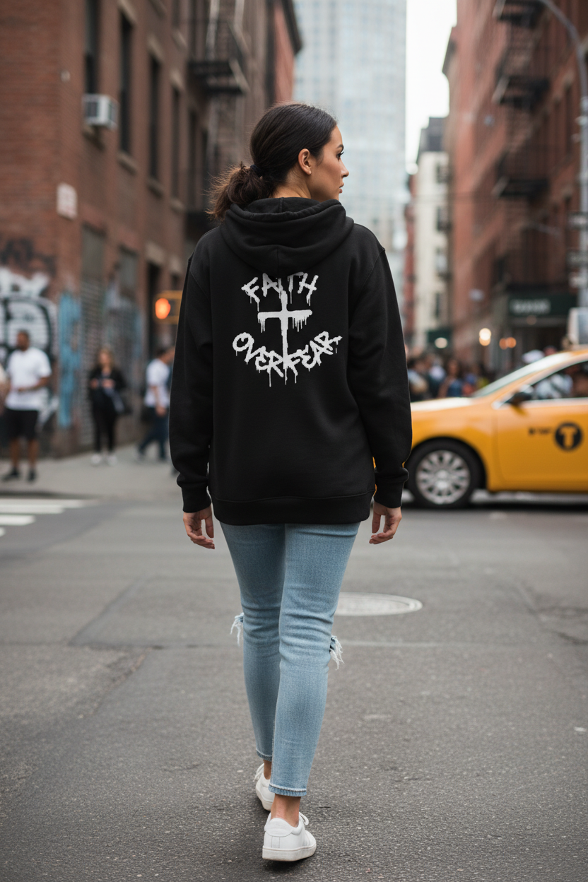 Copy of Dripping Logo Zip Hoodie with Back Eye Graphic