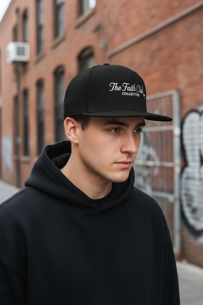 Embroidered 'Faith Club' Snapback Hat | Gothic Cross Streetwear Cap