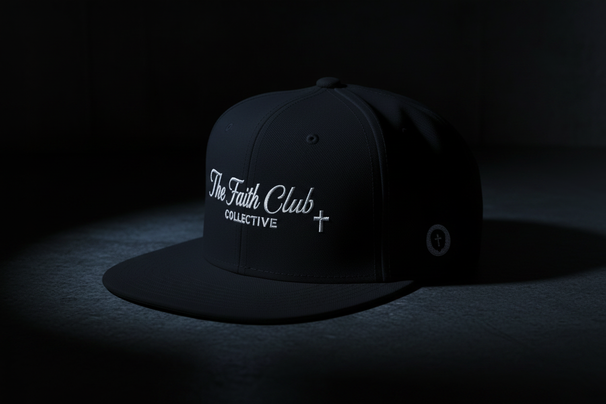 Embroidered 'Faith Club' Snapback Hat | Gothic Cross Streetwear Cap