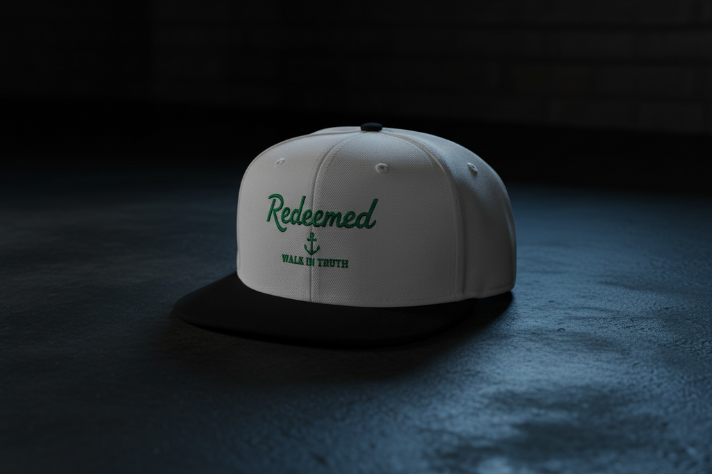 Embroidered 'Redeemed Walk in Truth' Snapback Hat No Side Design - Two-Tone Adjustable Cap