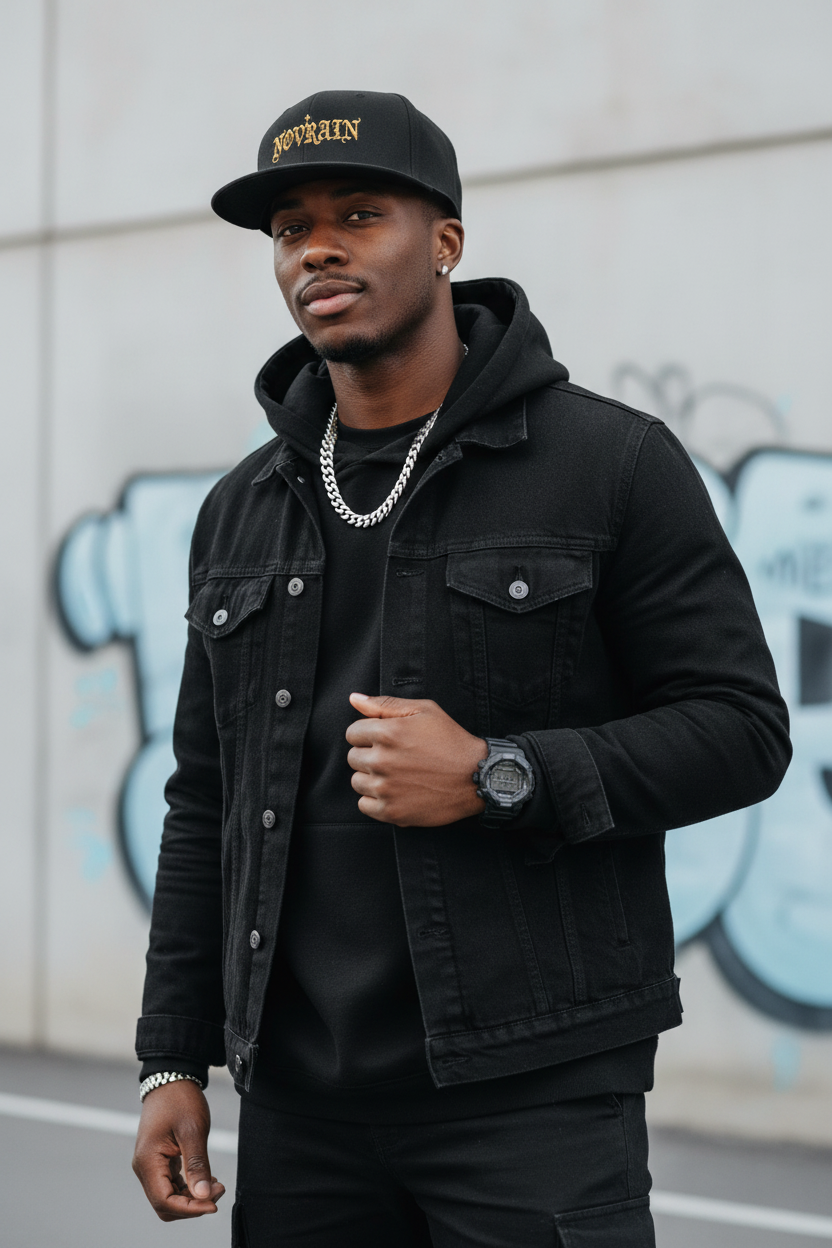 'Novrain' Gothic Gold Flame Embroidered Streetwear Cap