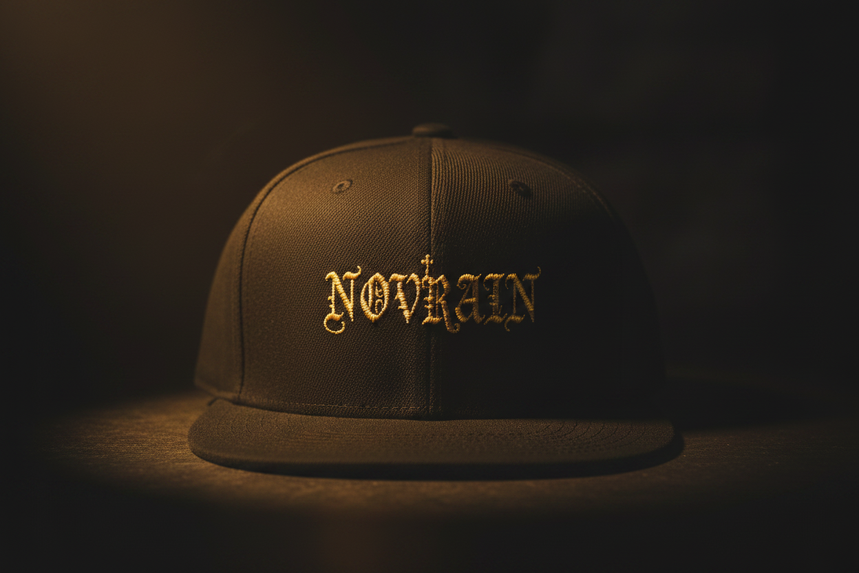 'Novrain' Gothic Gold Flame Embroidered Streetwear Cap