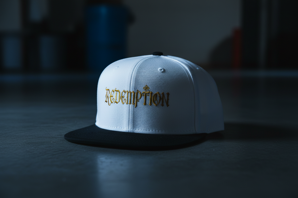 Embroidered Gold 'Redemption' Gothic Streetwear Cap