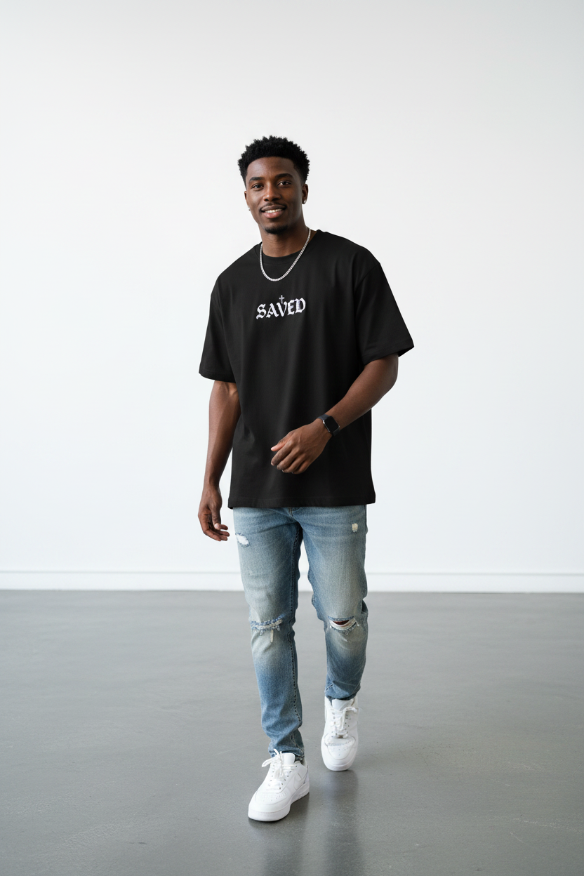 Saved "By Grace Alone" Oversized Boxy Tee
