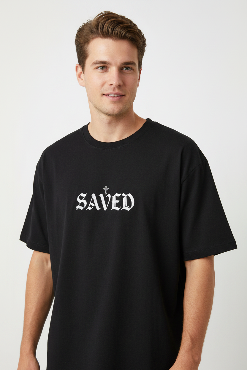 Saved "By Grace Alone" Oversized Boxy Tee