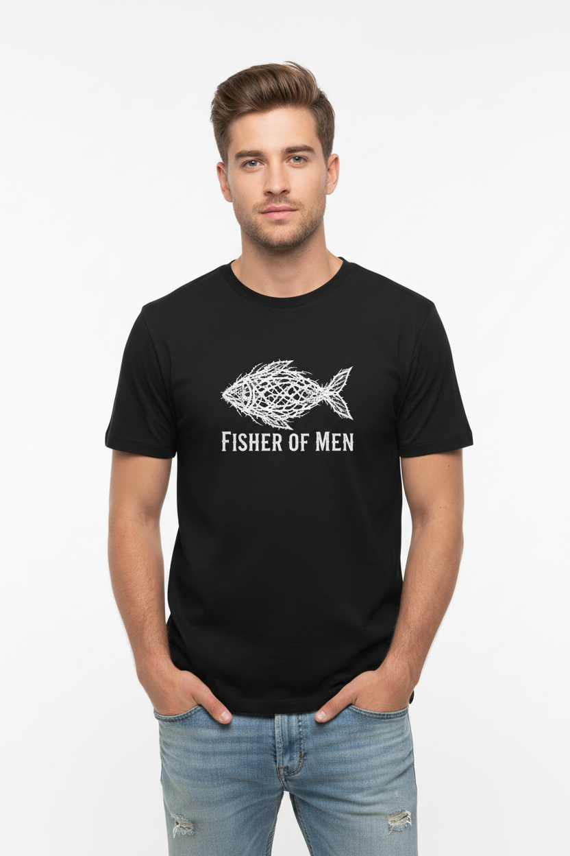 Fisher of Men T‑Shirt — Christian Fish Graphic Tee (Faith-Based Apparel)