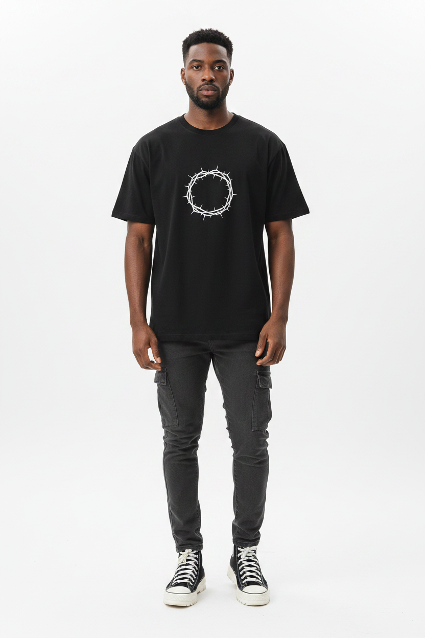 Chosen Wings Tee — Gothic Angel Wing Graphic Boxy Tee