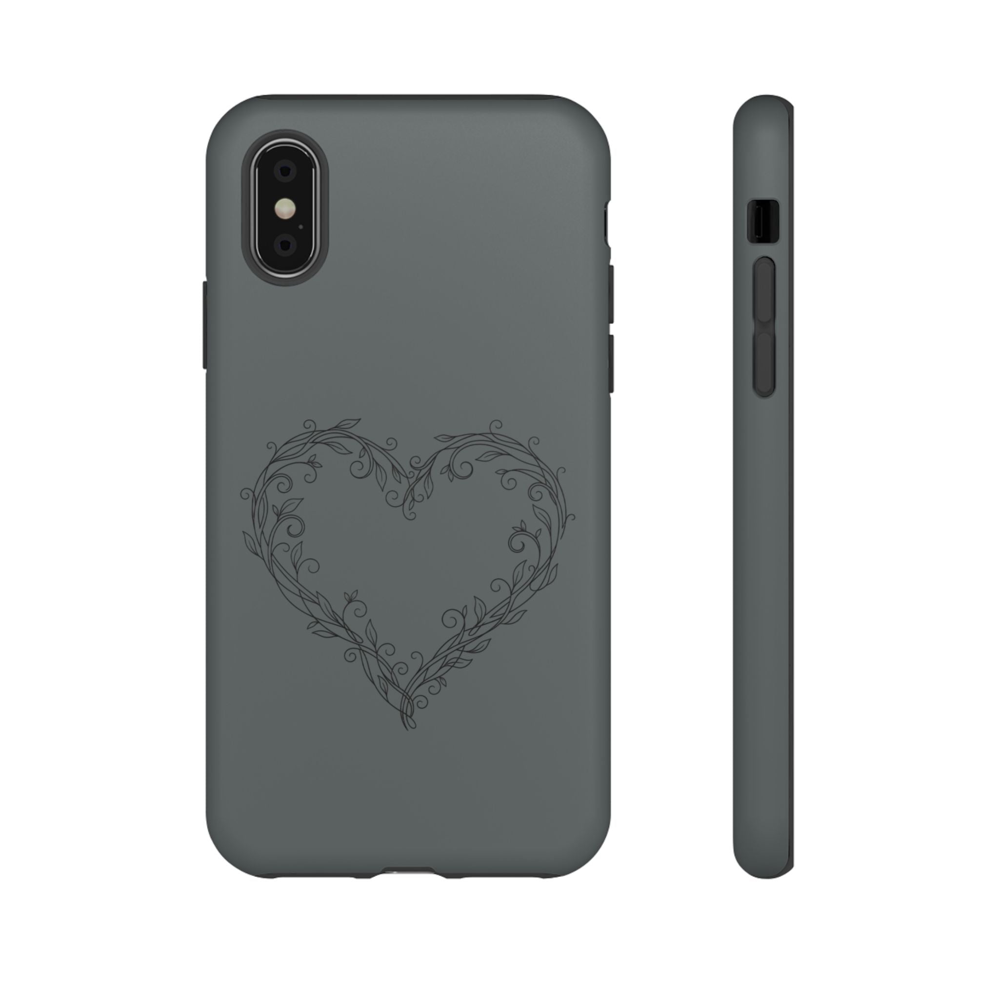 Floral Vine Heart Tough Phone Case — Slim Protective iPhone Cover