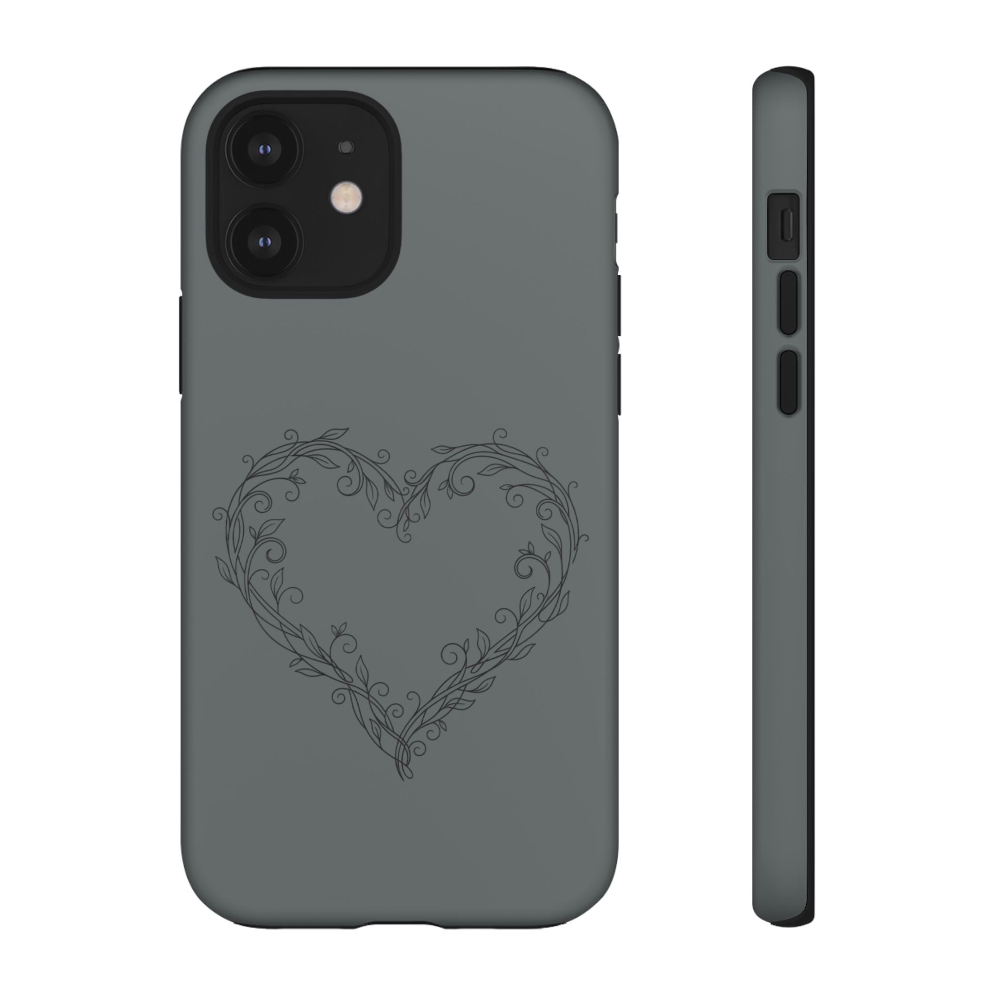 Floral Vine Heart Tough Phone Case — Slim Protective iPhone Cover