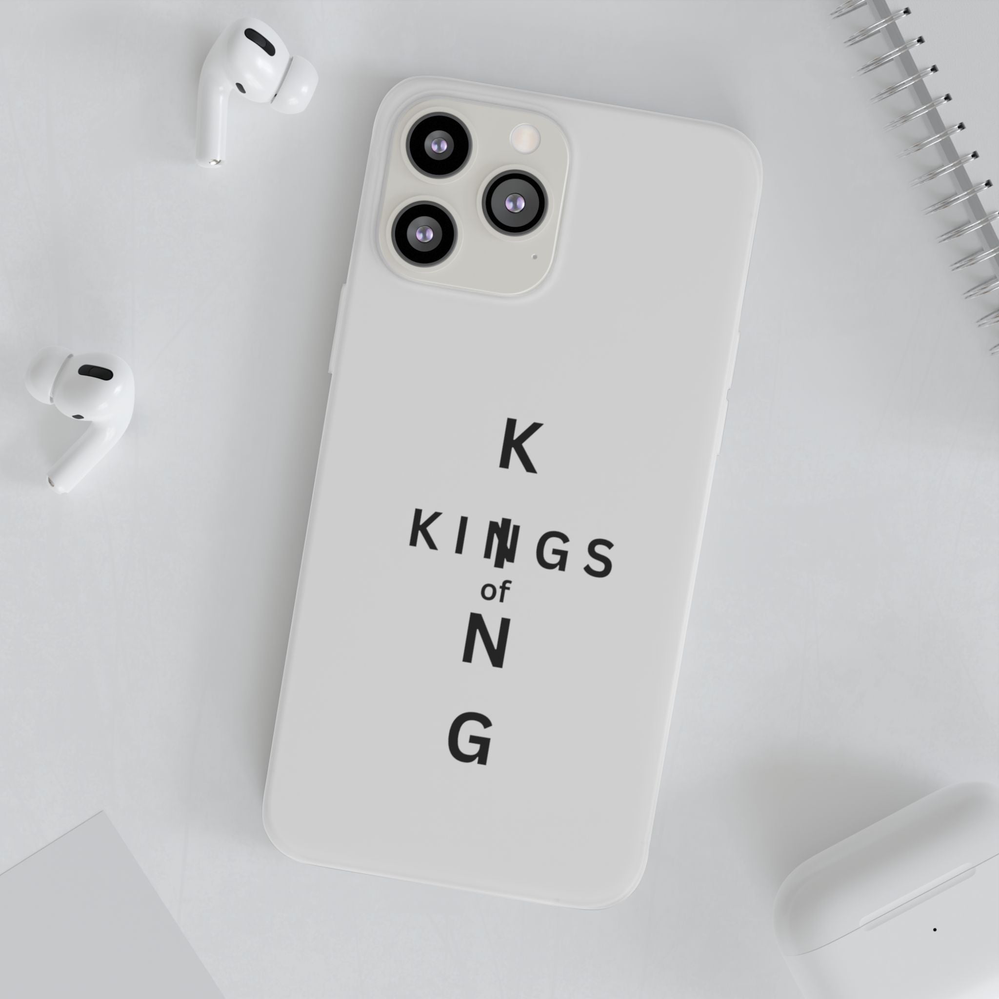 Flexi Phone Case — Minimal "Kings of King" Vertical Text Protective Cover