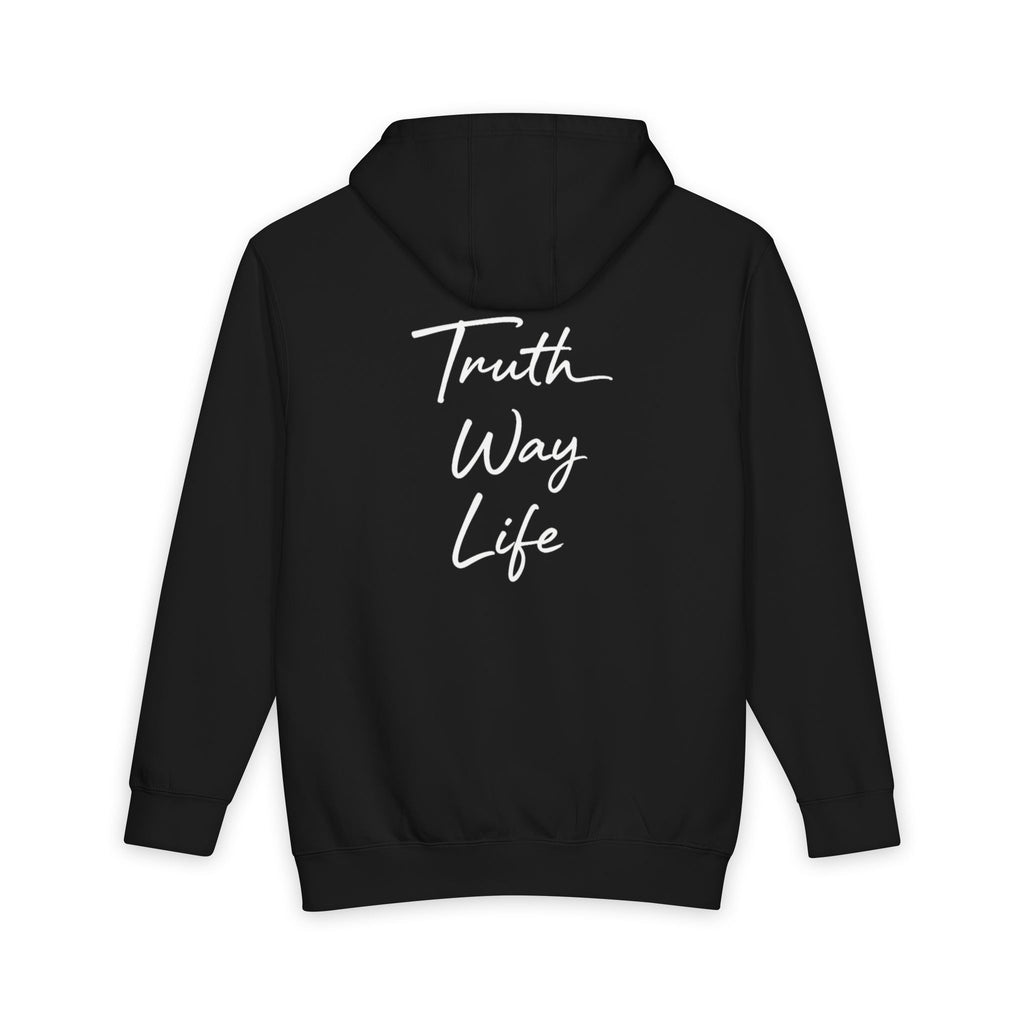 the Truth the Way the Life Hoodie — Script Pullover for Faith & Inspiration