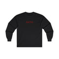 Faith Long Sleeve Tee — Minimalist Inspirational Christian Shirt
