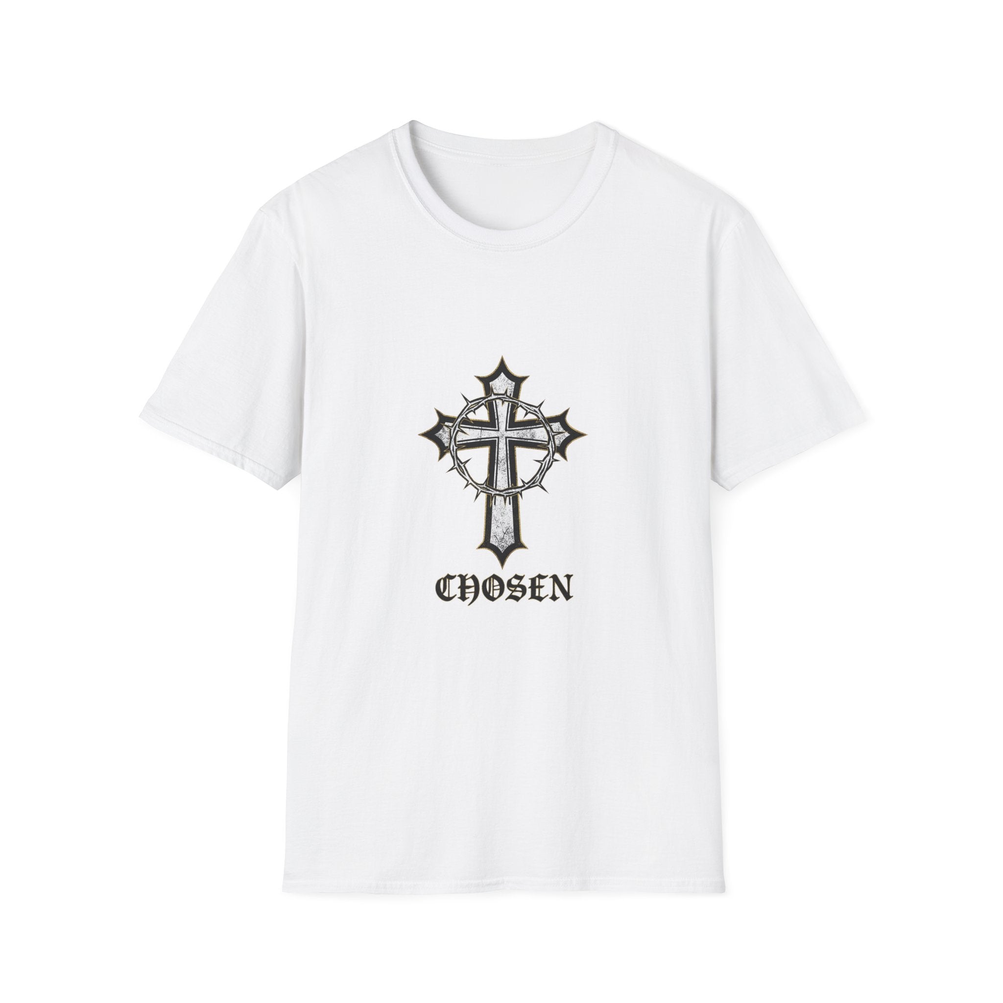 Cross + 'Chosen' T-Shirt — Gothic Faith Graphic Tee