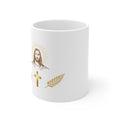 Jesus and Cross Ceramic Mug — Christian Faith Coffee Cup (11 oz)