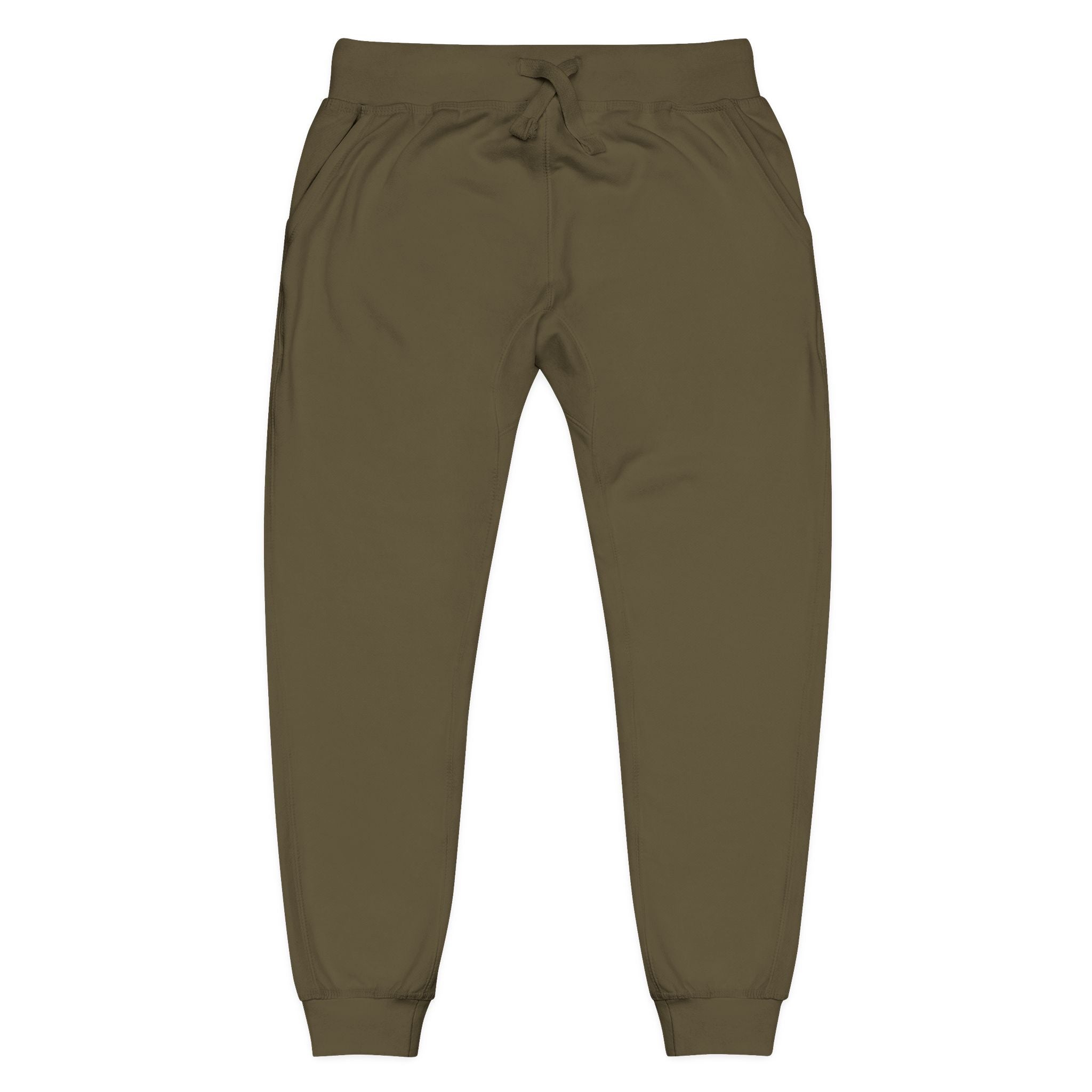 Embroidered Fleece Sweatpants — Olive Cozy Joggers