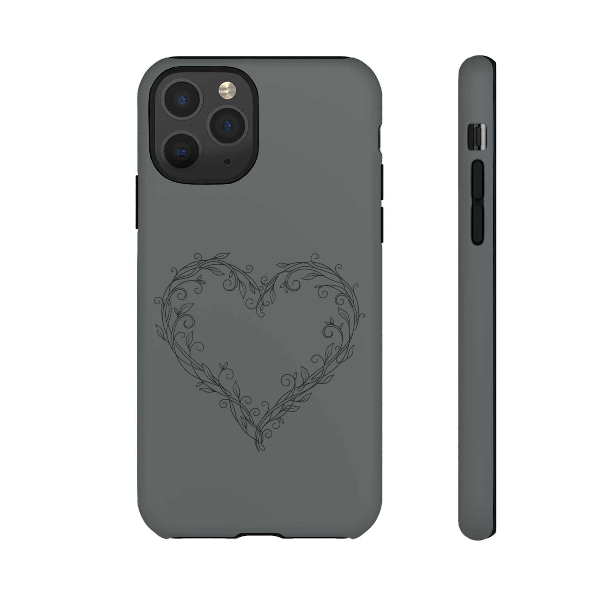 Floral Vine Heart Tough Phone Case — Slim Protective iPhone Cover