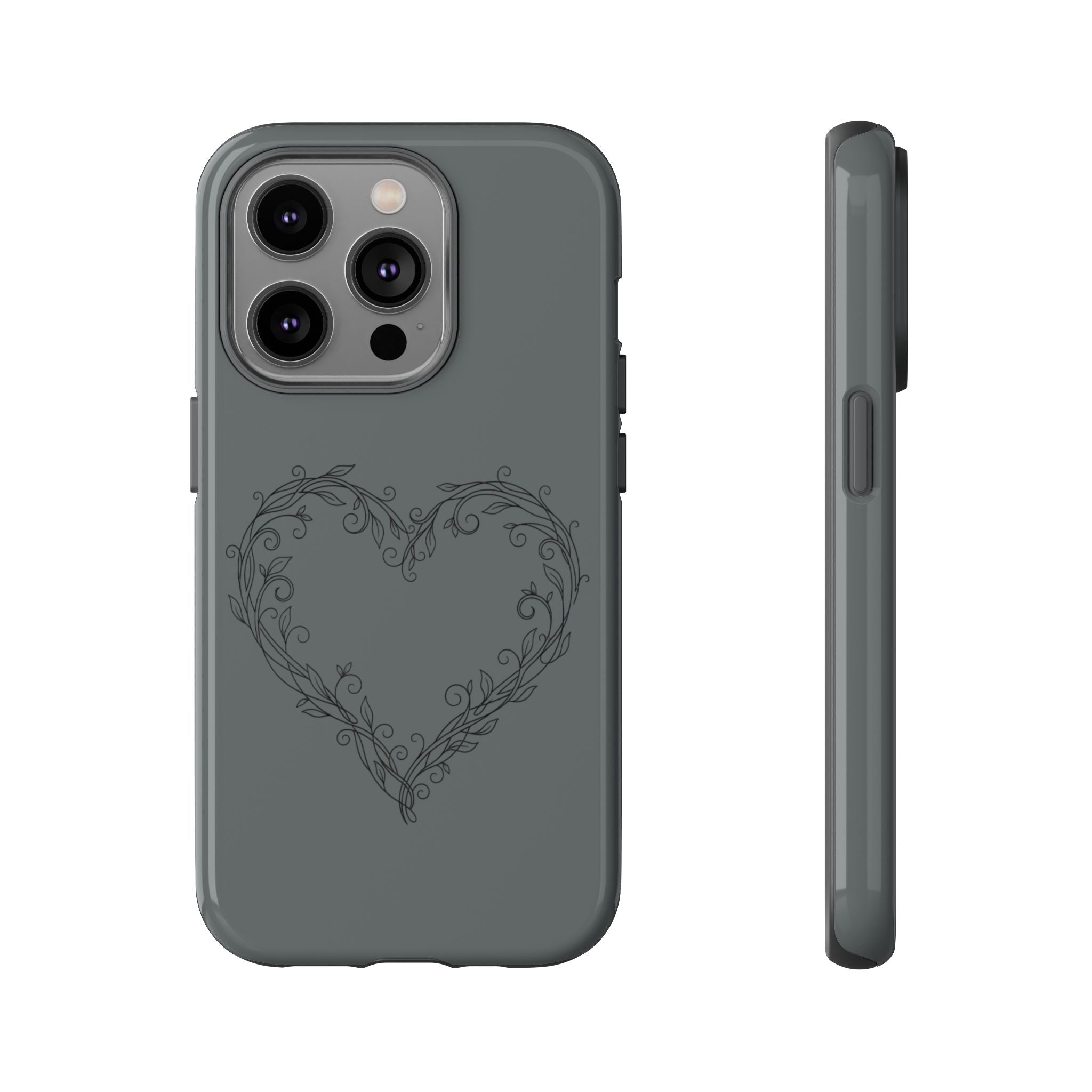 Floral Vine Heart Tough Phone Case — Slim Protective iPhone Cover