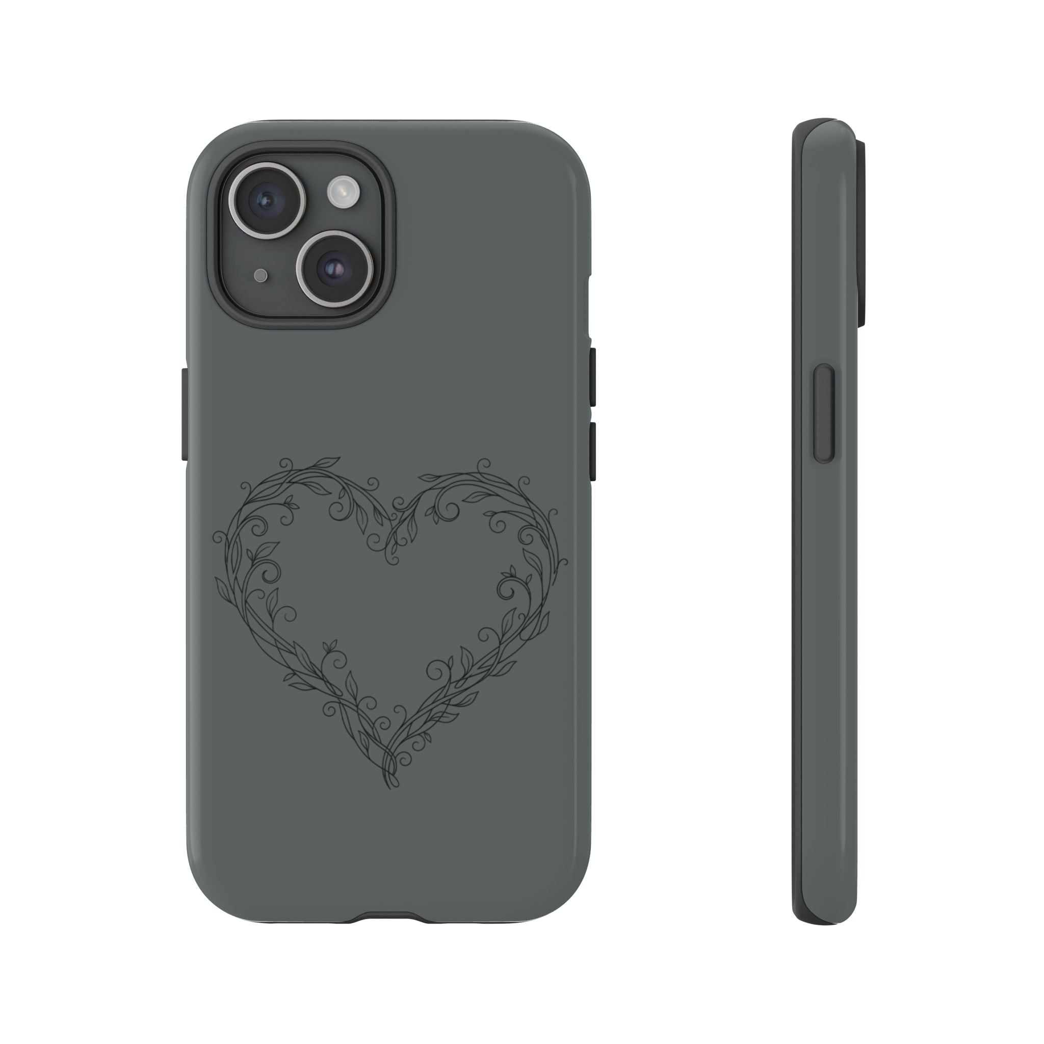 Floral Vine Heart Tough Phone Case — Slim Protective iPhone Cover