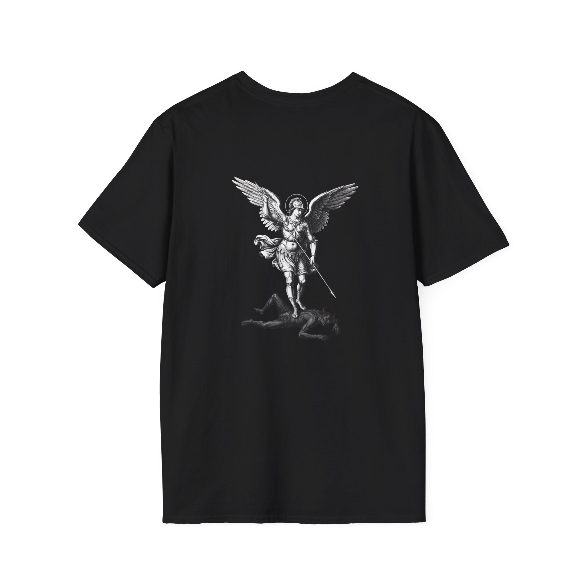 Revelations XII:VII Tee — Raphael Inspired Graphic Black T-Shirt