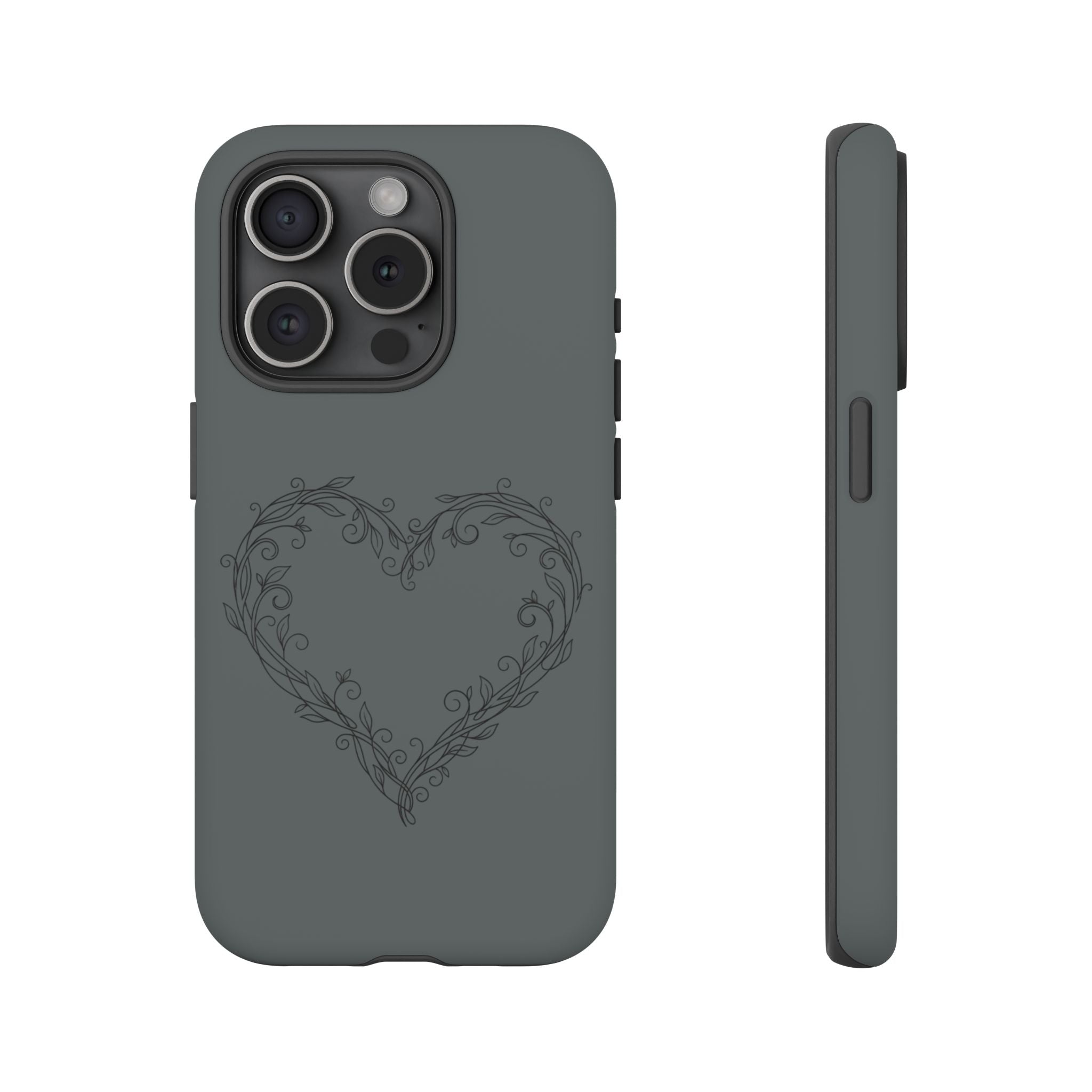 Floral Vine Heart Tough Phone Case — Slim Protective iPhone Cover