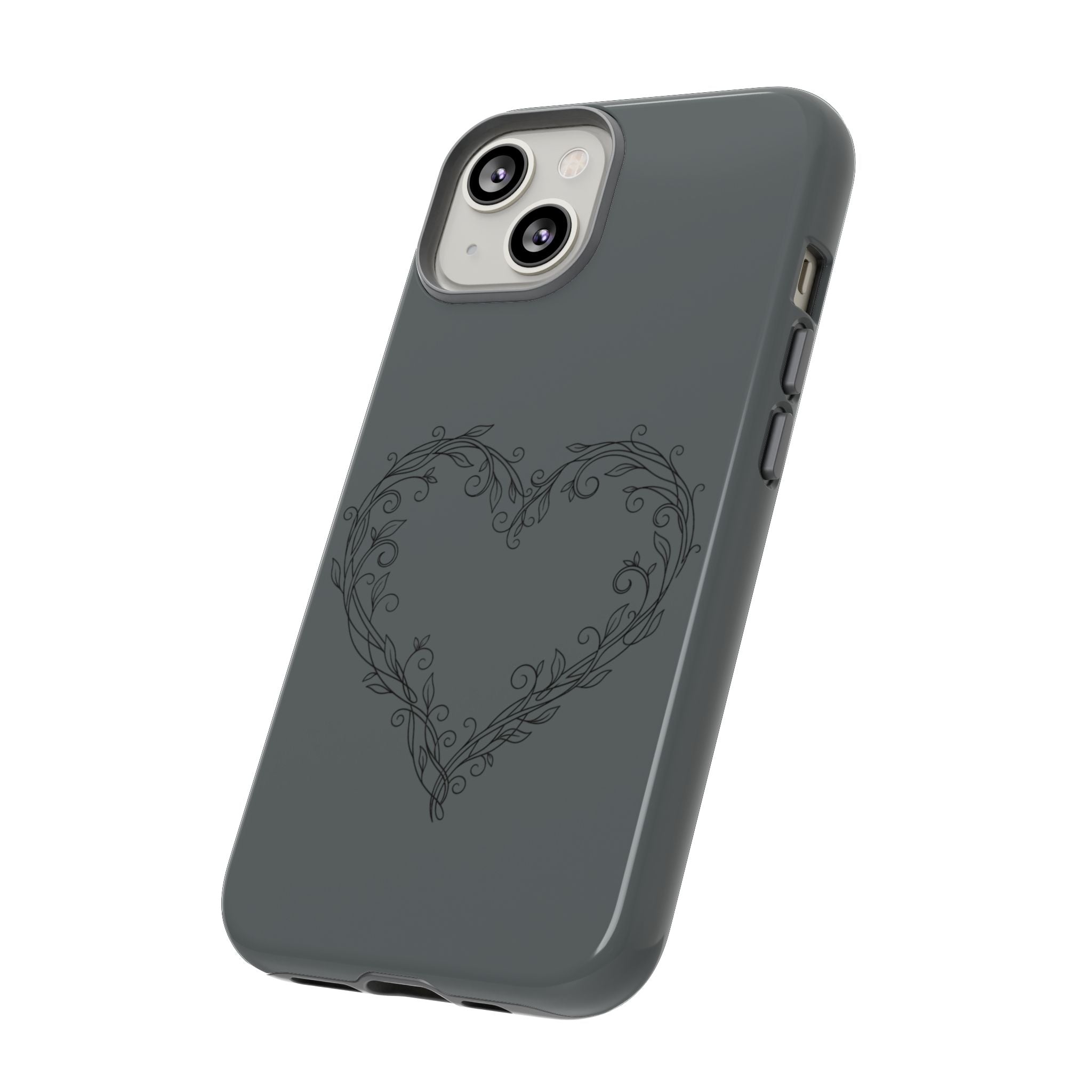 Floral Vine Heart Tough Phone Case — Slim Protective iPhone Cover