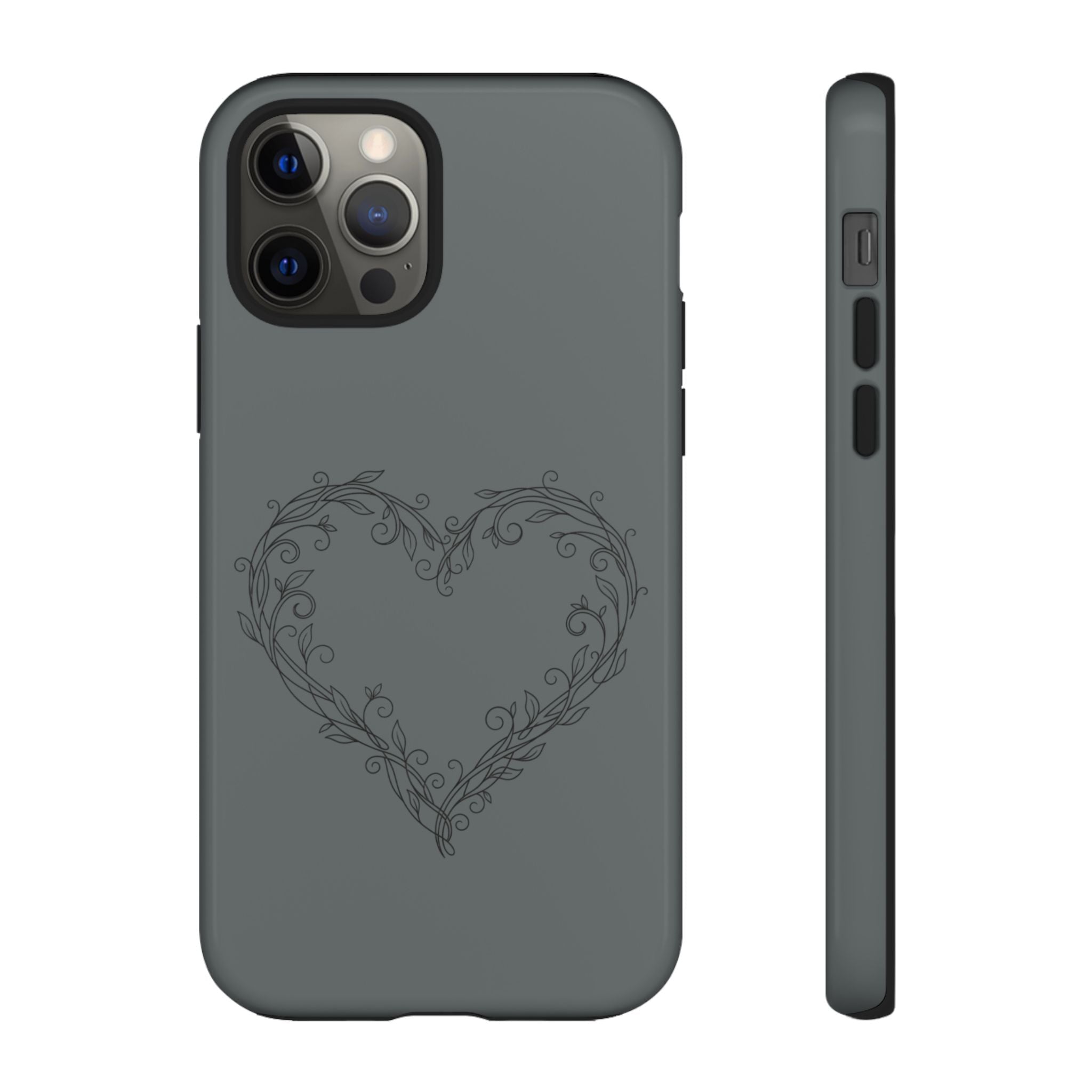 Floral Vine Heart Tough Phone Case — Slim Protective iPhone Cover