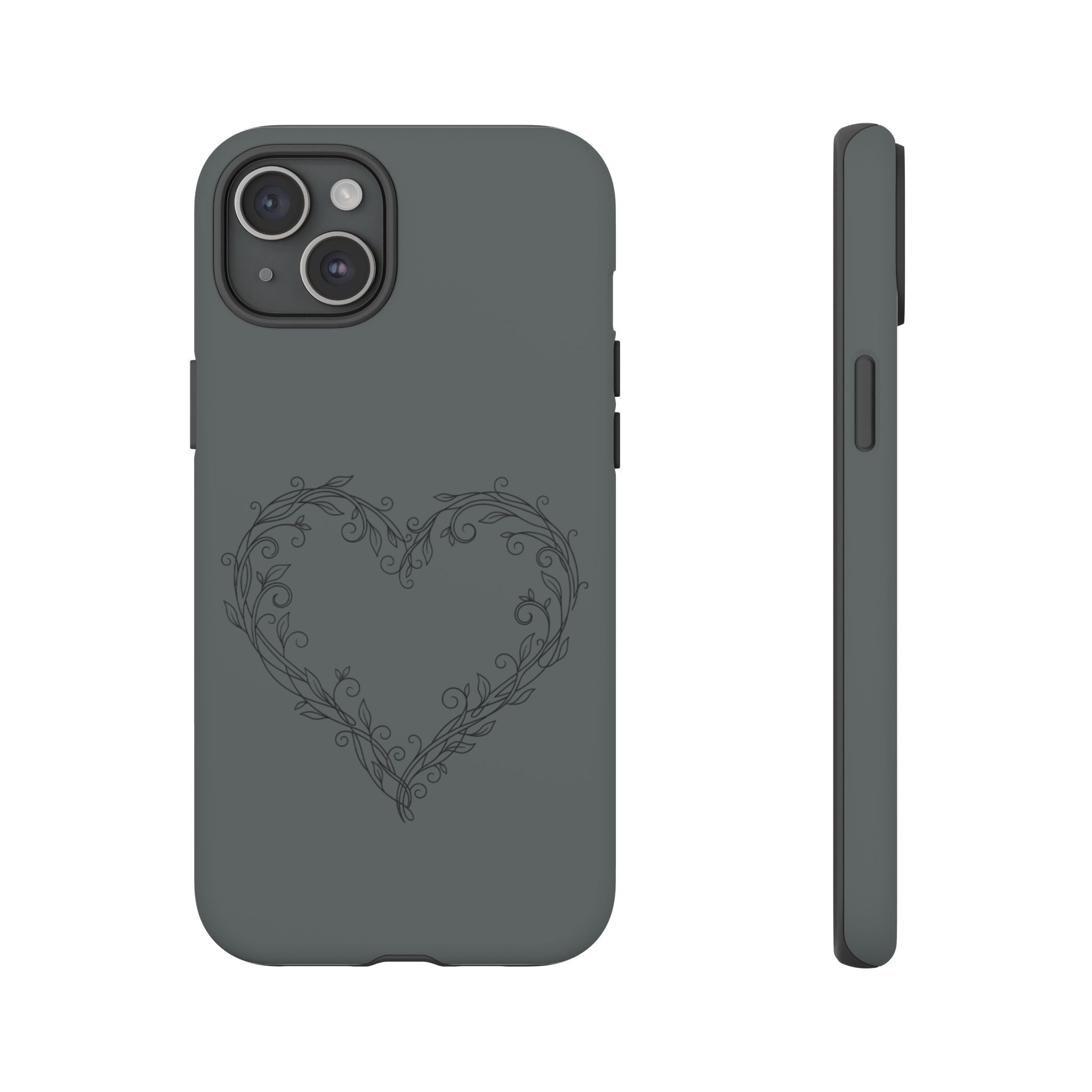 Floral Vine Heart Tough Phone Case — Slim Protective iPhone Cover