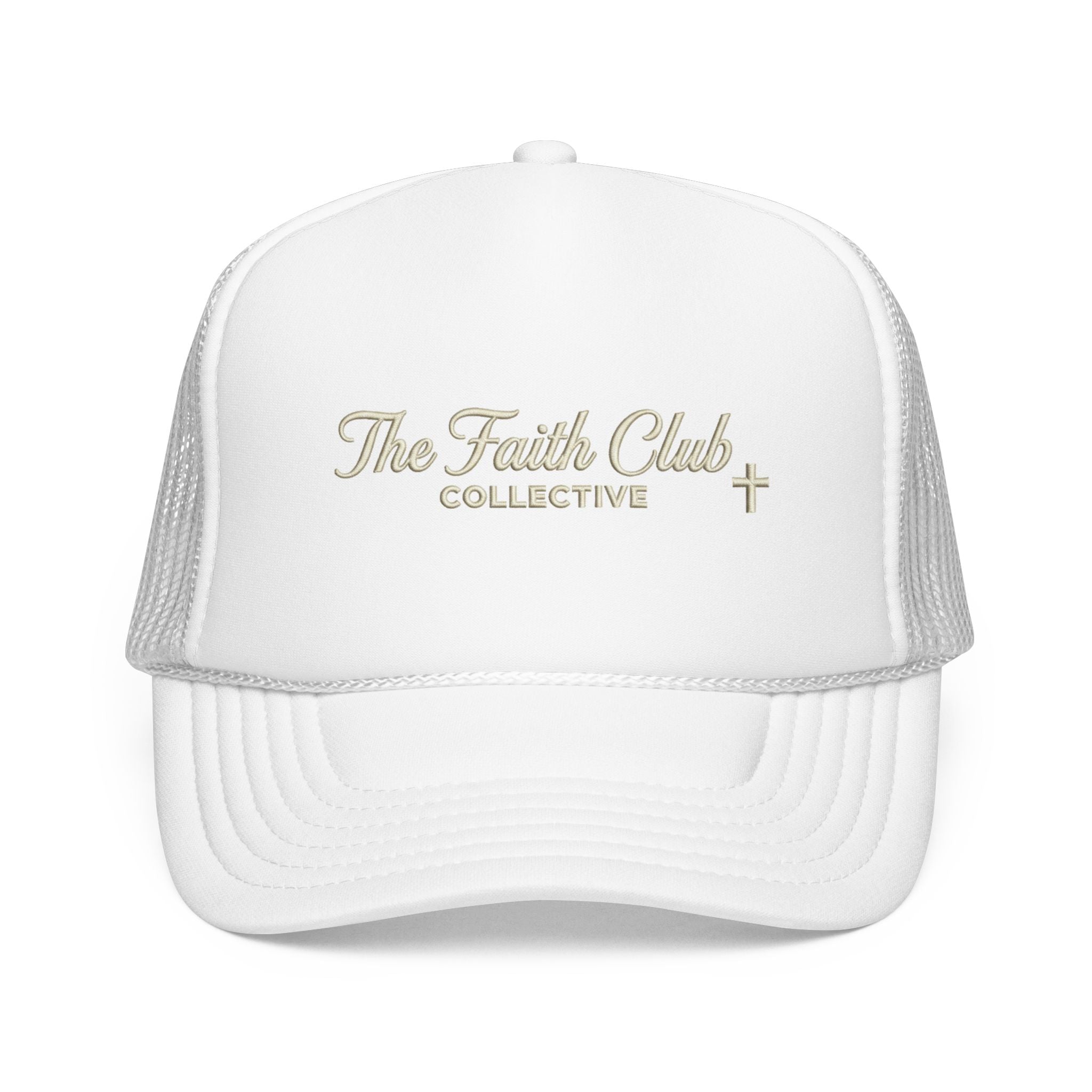 The Faith Club Collective Trucker Hat – Embroidered Faith Script Cap