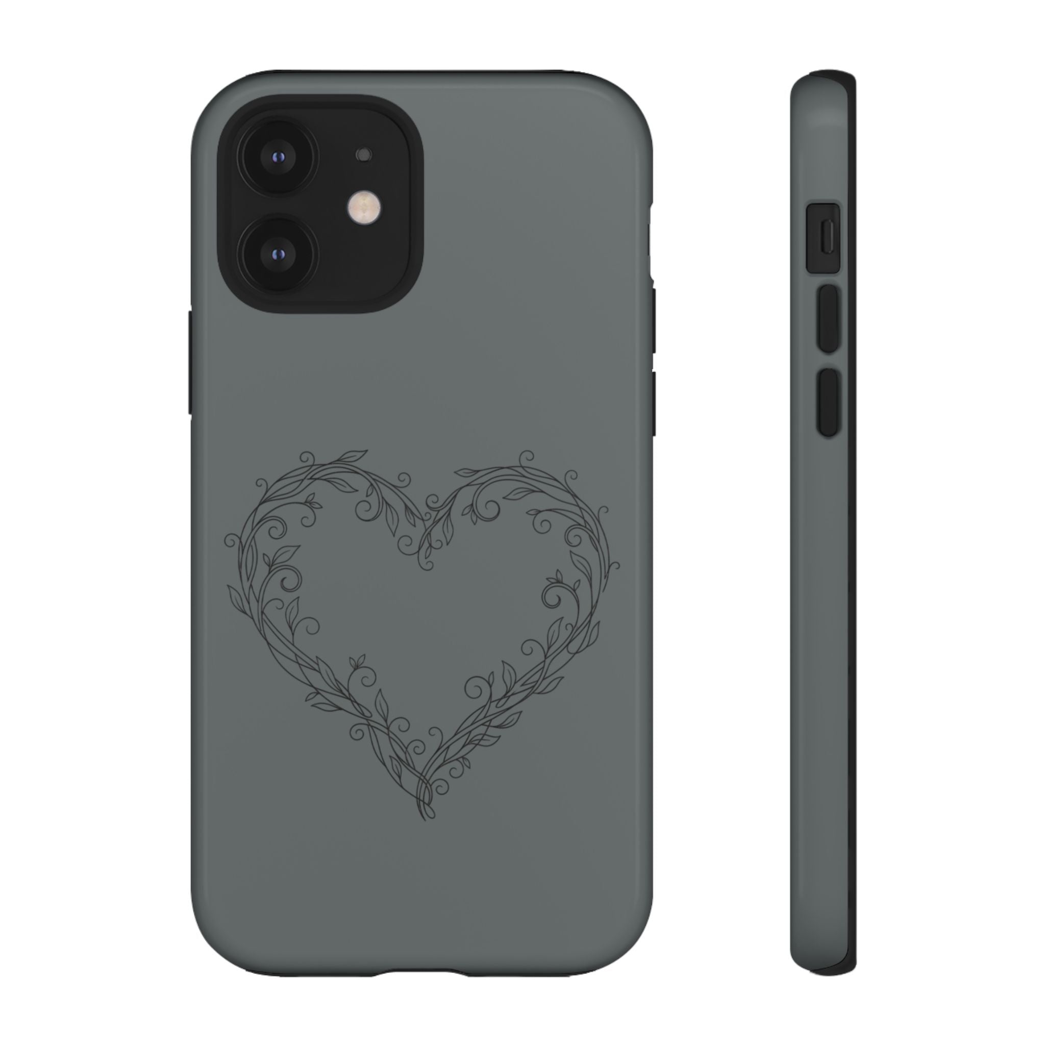 Floral Vine Heart Tough Phone Case — Slim Protective iPhone Cover