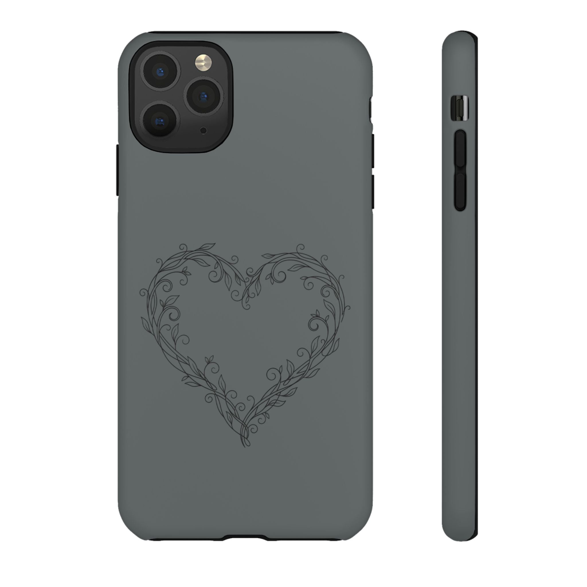 Floral Vine Heart Tough Phone Case — Slim Protective iPhone Cover