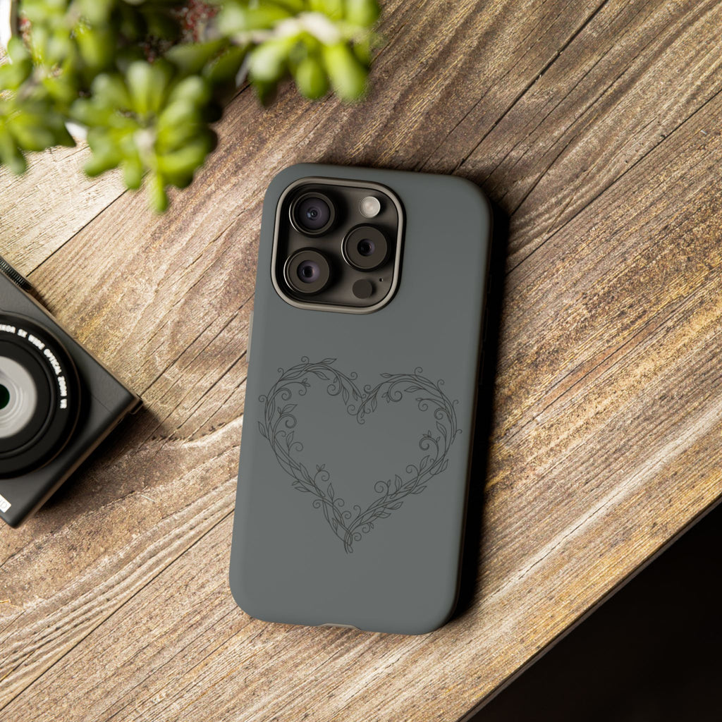 Floral Vine Heart Tough Phone Case — Slim Protective iPhone Cover