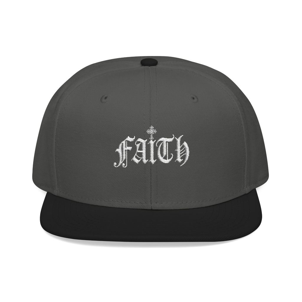 Embroidered 'Faith' Gothic Snapback Hat